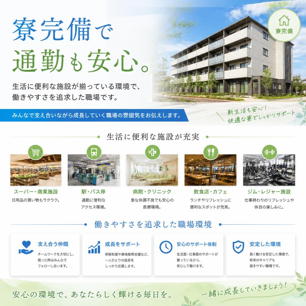充実の福利厚生と職場環境