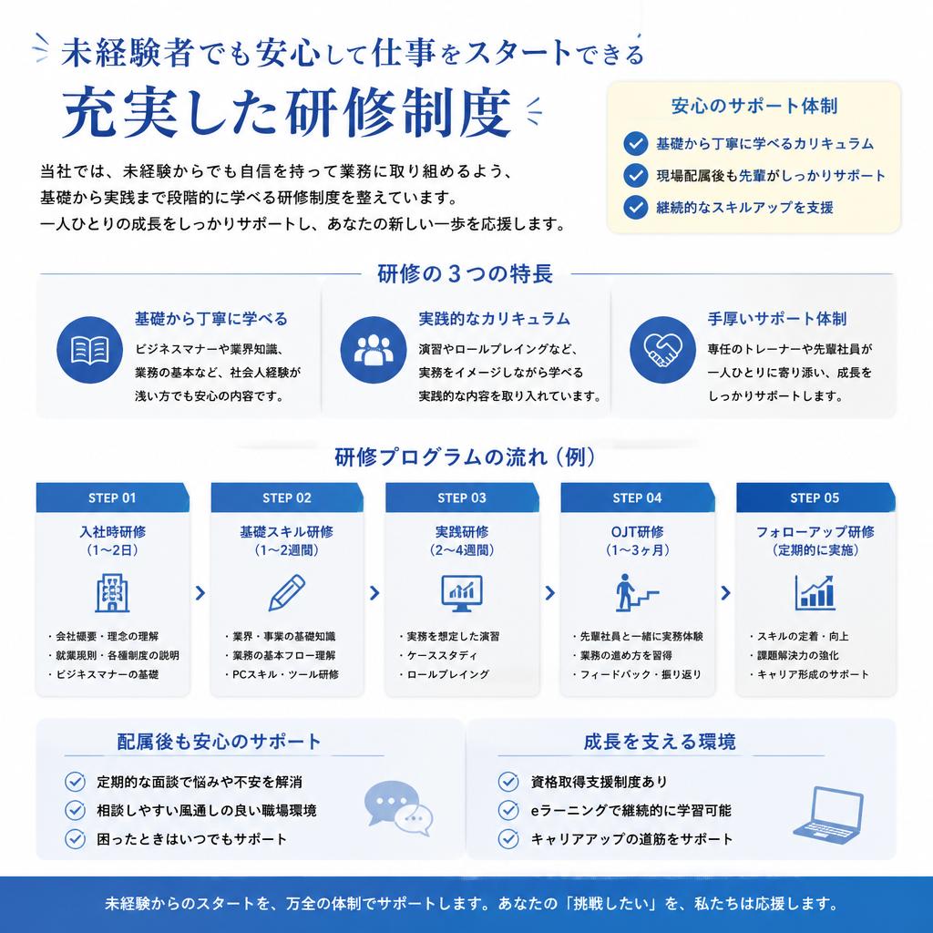 4. 丁寧な研修制度