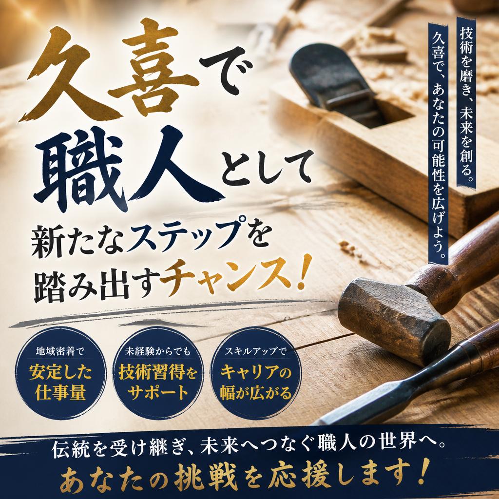 久喜で職人として新たなステップを踏み出すチャンス！