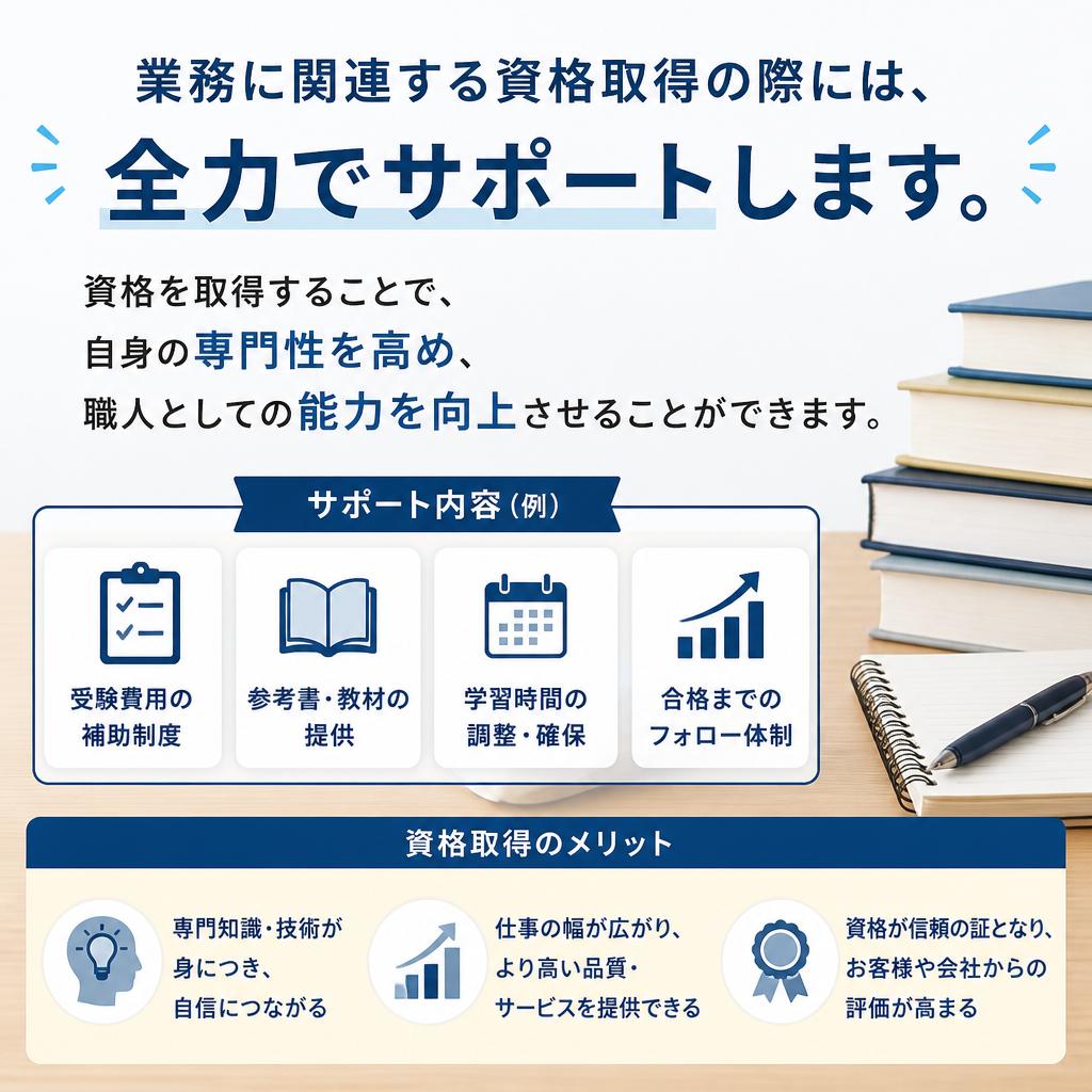 資格取得支援制度で専門性向上