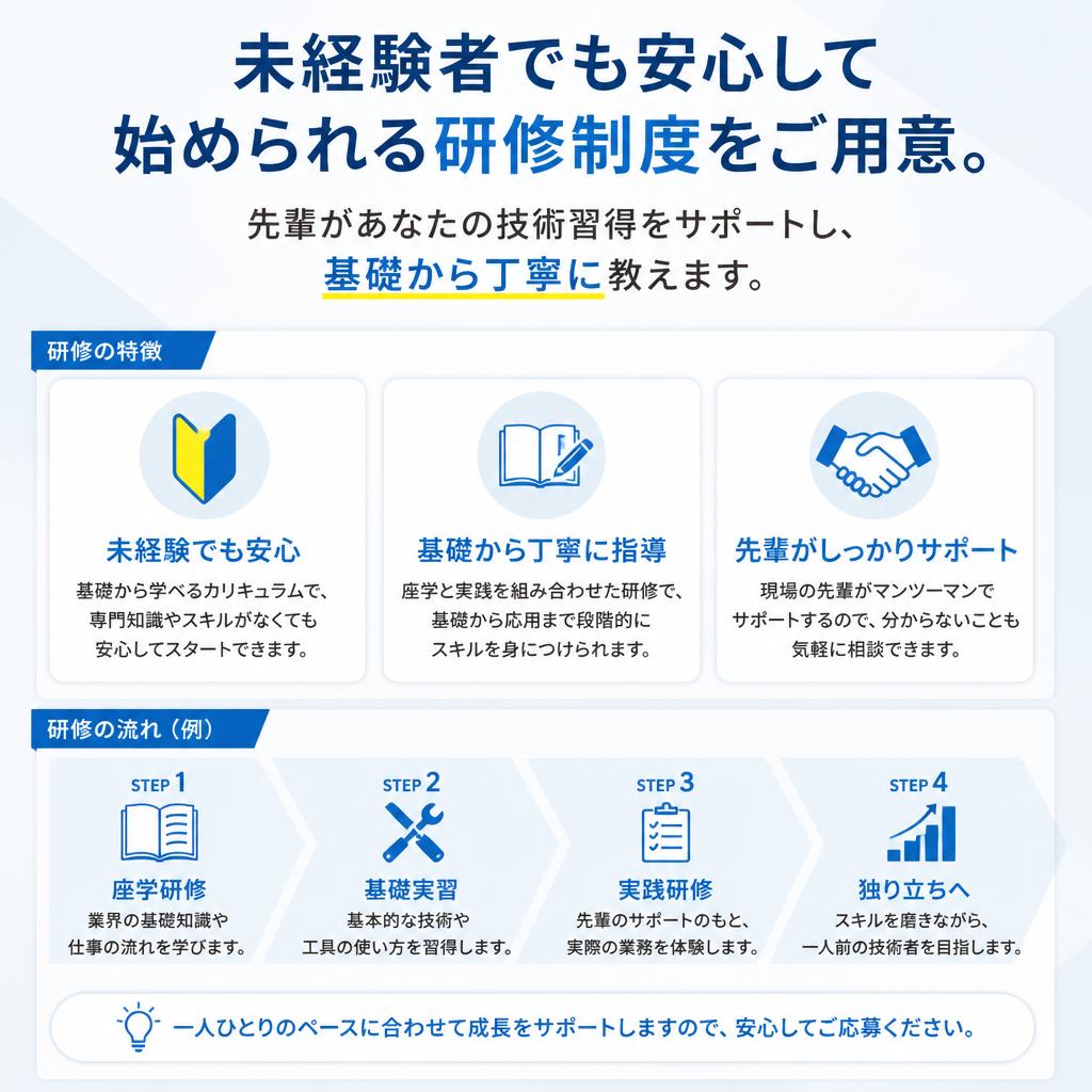 充実の研修制度で安心スタート