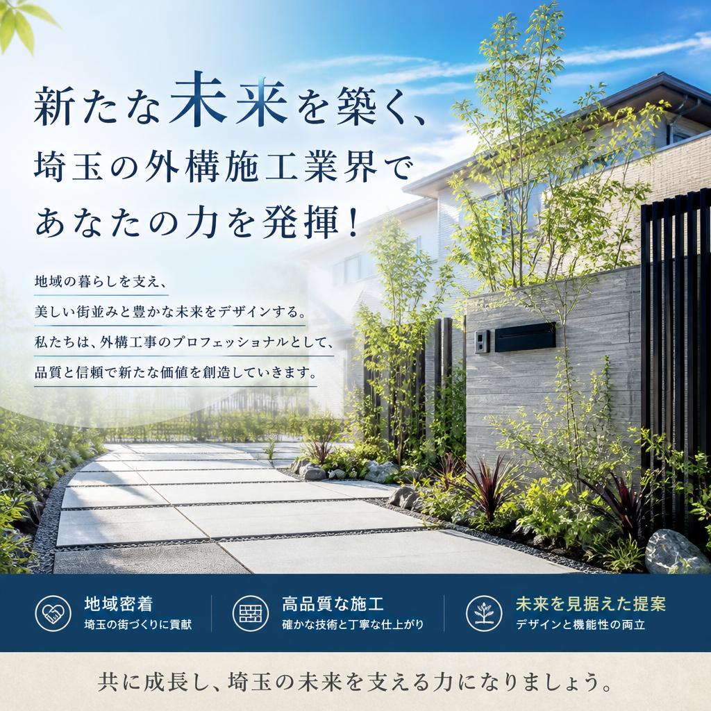 新たな未来を築く、埼玉の外構施工業界であなたの力を発揮！
