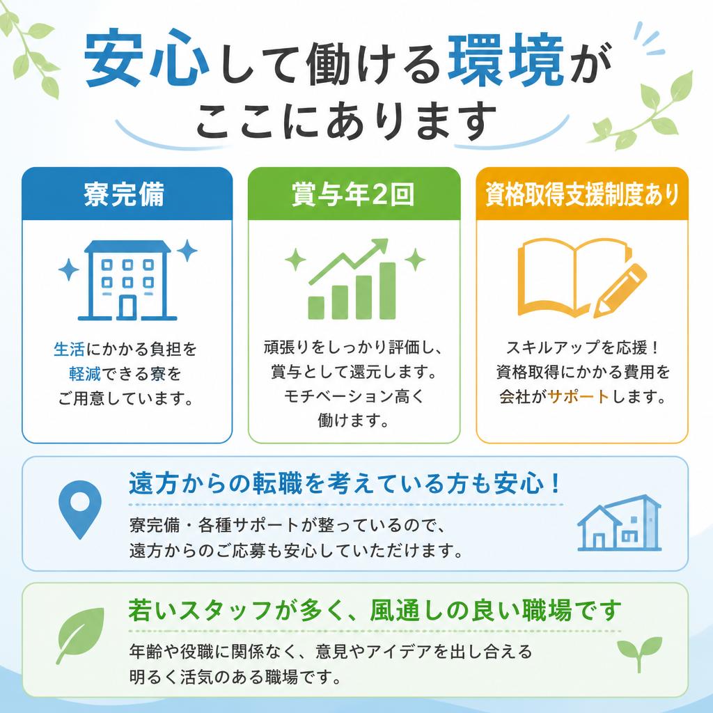 充実した福利厚生で働きやすい環境