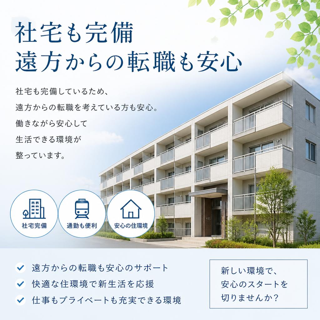 5. 福利厚生が充実！寮完備で安心