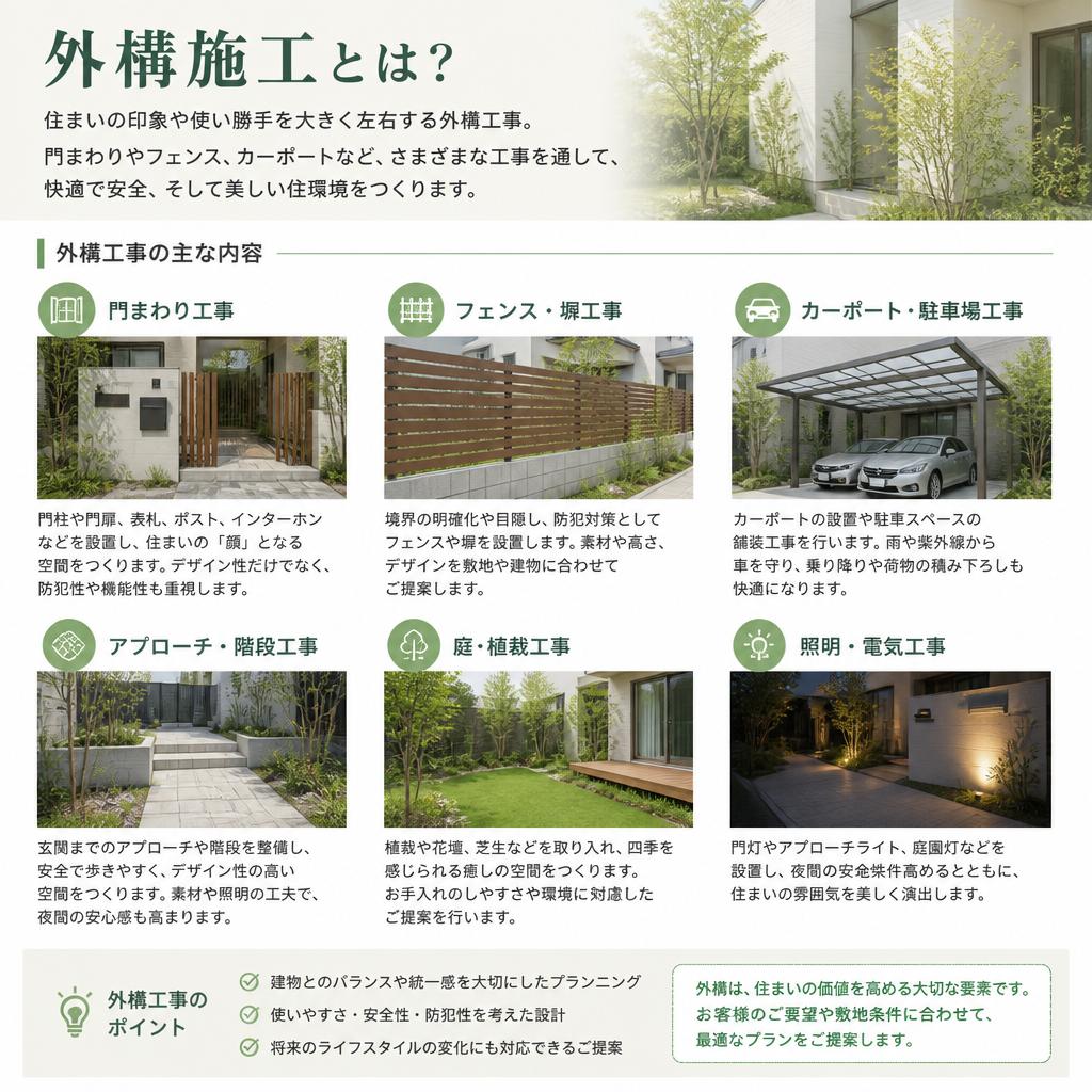 外構施工の多様な業務内容
