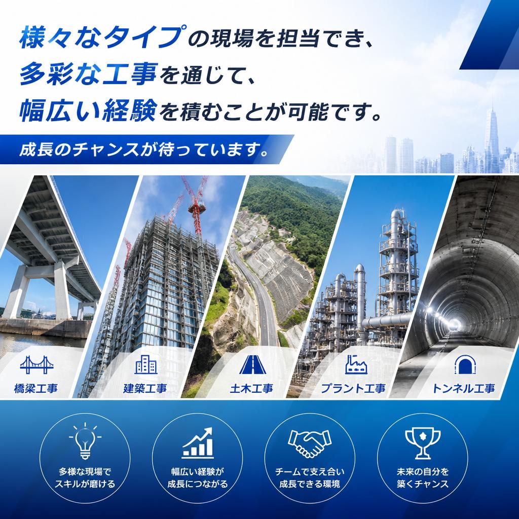 多様な工事現場での経験